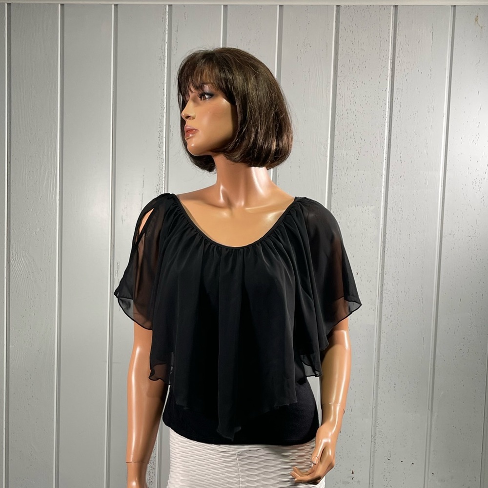 *Joyce Leslie Women's Black Cold Shoulder Top Sz 4